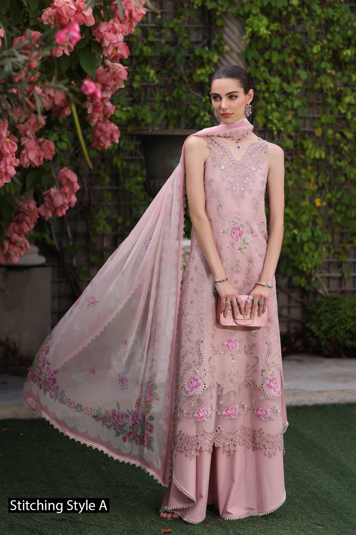 Saadia Asad D8- Pink Luxury Eid Schiffli Laserkari 25