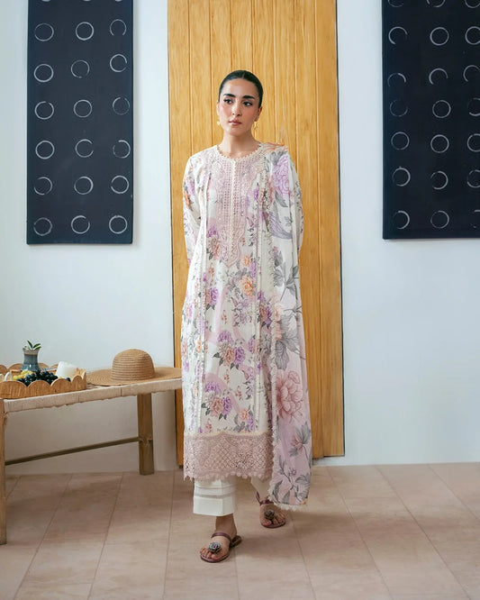 Sariya – Embroidered Dobby Lawn 3-Piece Suit (stitch)