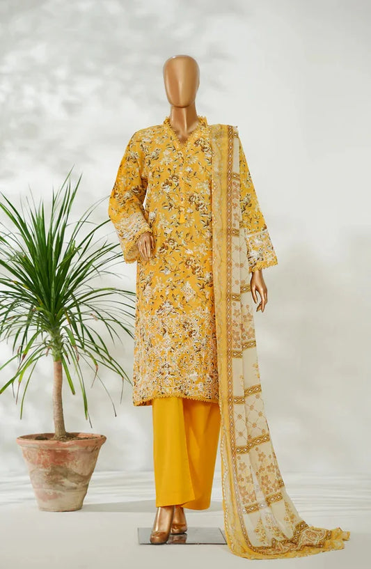 Amna Khadija Ismet Chikankari Embroidered Bana Dora Lawn Stitched 3-Piece Suit – AKC-06 | Yellow | Summer Collection 2026