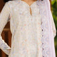 Afrozeh Embroidered Lawn 3-Piece Stitched suite -Ivory (Solayne)