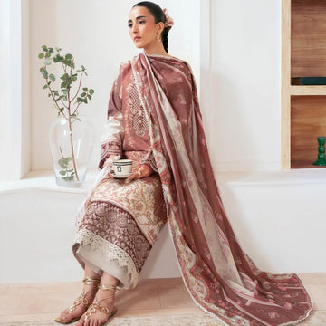 Zovia – Embroidered Dobby Lawn 3-Piece Suit (stitch )